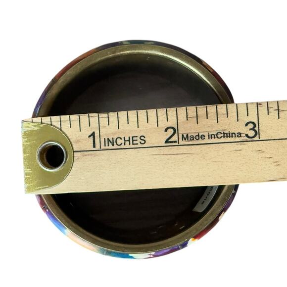 Bohemian Brass Bone Bracelet Chunky Wide Colorful Funky Artsy Bangle Hippie Cuff - Picture 8 of 8